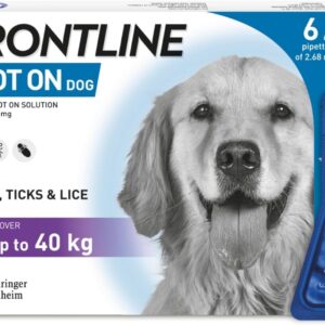 FRONTLINE Spot On Flea & Tick Treatment for Large Dogs (20–40kg) – 6 Pipettes