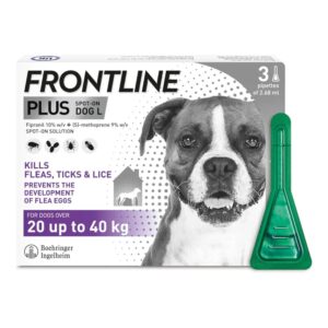 FRONTLINE Plus Flea & Tick Treatment for Large Dogs – 3 Pipettes
