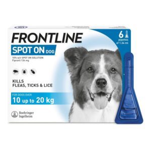 FRONTLINE Spot On Flea & Tick Treatment for Medium Dogs (10–20kg) – 6 Pipettes
