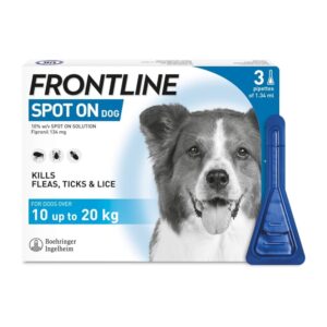 FRONTLINE Spot On Flea & Tick Treatment for Medium Dog (10-20kg) 3 Pipettes