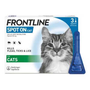 FRONTLINE Spot On Flea & Tick Treatment for Cats – 3 Pipettes