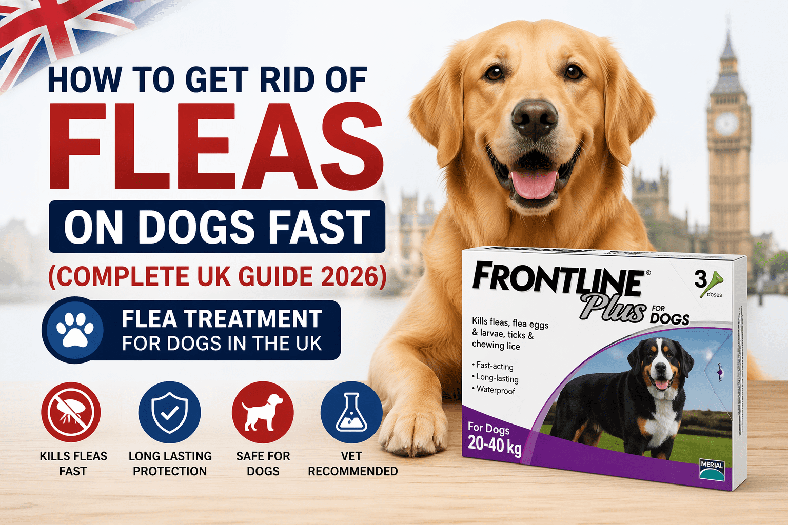 How to get rid of fleas on dogs fast using Frontline Plus flea treatment for dogs in the UK with complete guide 2026