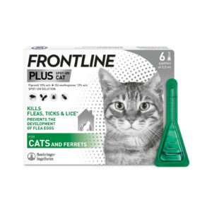 FRONTLINE Plus Flea & Tick Treatment for Cats & Ferrets – 6 Pipettes