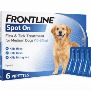 FRONTLINE Spot On Flea & Tick Treatment for Medium Dogs (10–20kg) – 6 Pipettes