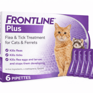 FRONTLINE Plus Flea & Tick Treatment for Cats & Ferrets – 6 Pipettes