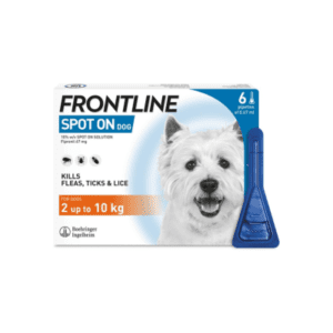 FRONTLINE Spot On Flea & Tick Treatment for Small Dogs (2–10kg) – 6 Pipettes