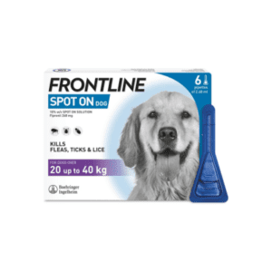 FRONTLINE Spot On Flea & Tick Treatment for Large Dogs (20–40kg) – 6 Pipettes