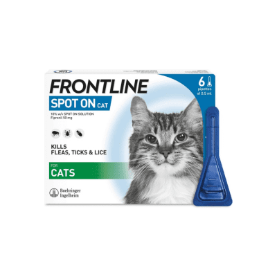 FRONTLINE Plus Spot On Cat flea and tick treatment 6 pipettes long lasting cat protection UK