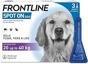FRONTLINE Plus Flea & Tick Treatment for Small Dogs – 3 Pipettes