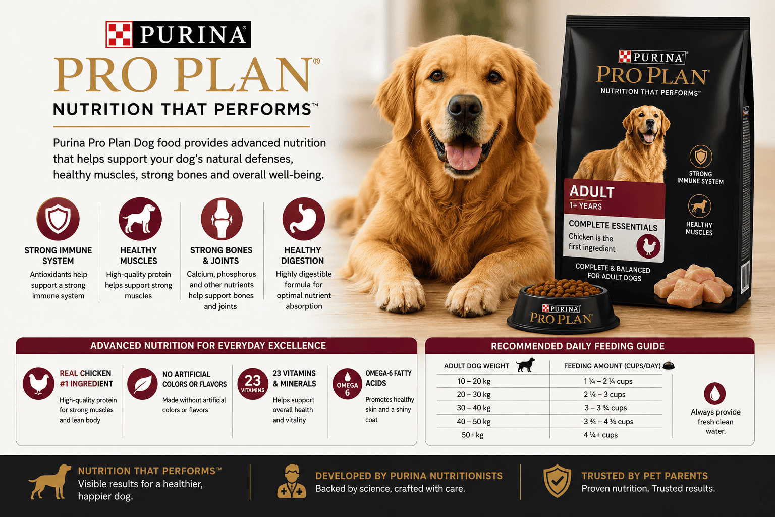 Product Purina Pro Plan Dog food with healthy dog nutrition and flea protection products for complete pet care